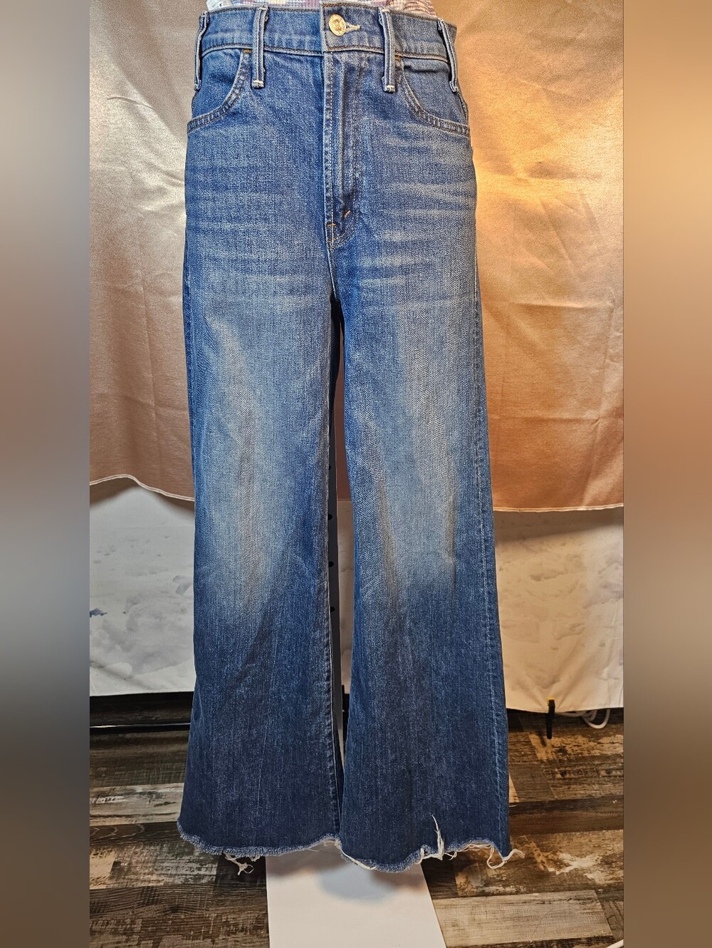 MOTHER The Hustler Roller Heel Fray Flare Jeans Perfect Drug Size 24
